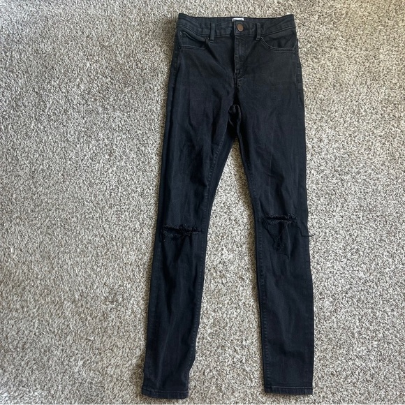 ASOS Denim - 🦋 ASOS Black Skinny Jeans Distressed Stretch Denim Casual Streetwear 26